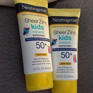 Neutrogena Kids Sheer Zinc Mineral Sunscreen SPF 50+ - 2 Pack!